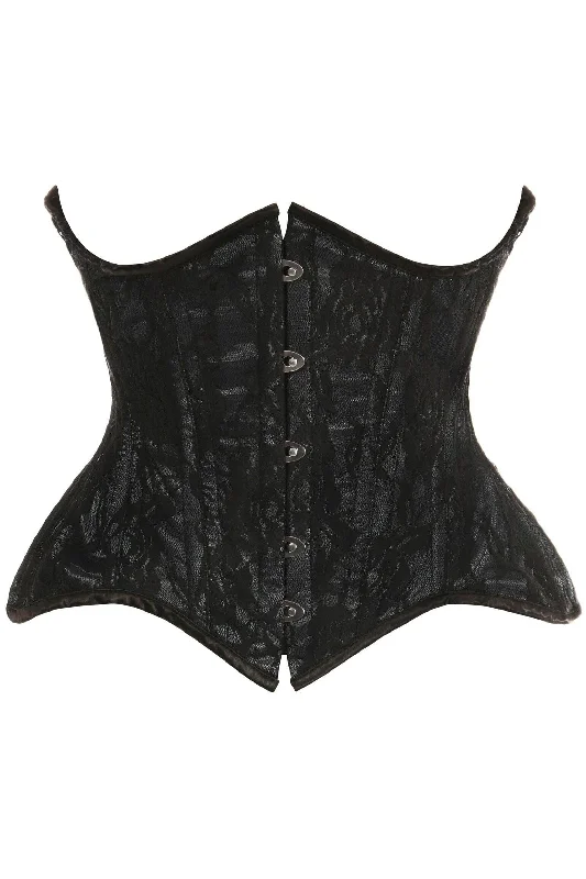 cosplay women bustiers and corsets costumesTop Drawer Black w/Black Lace Double Steel Boned Curvy Cut Waist Cincher Corset cosplay women bustiers and corsets costumesTop Drawer Black w/Black Lace Double Steel Boned Curvy Cut Waist Cincher Corset