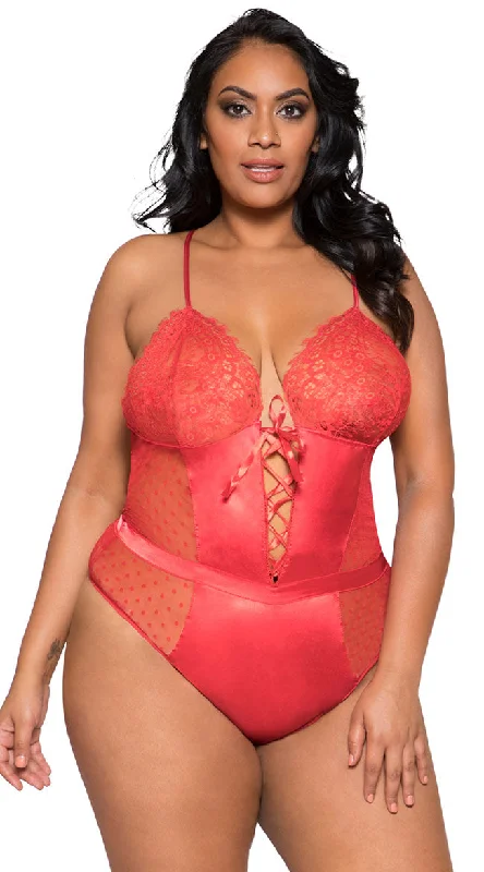Luxury Lingerie for Special Occasions Plus Size Dotted Glam Teddy