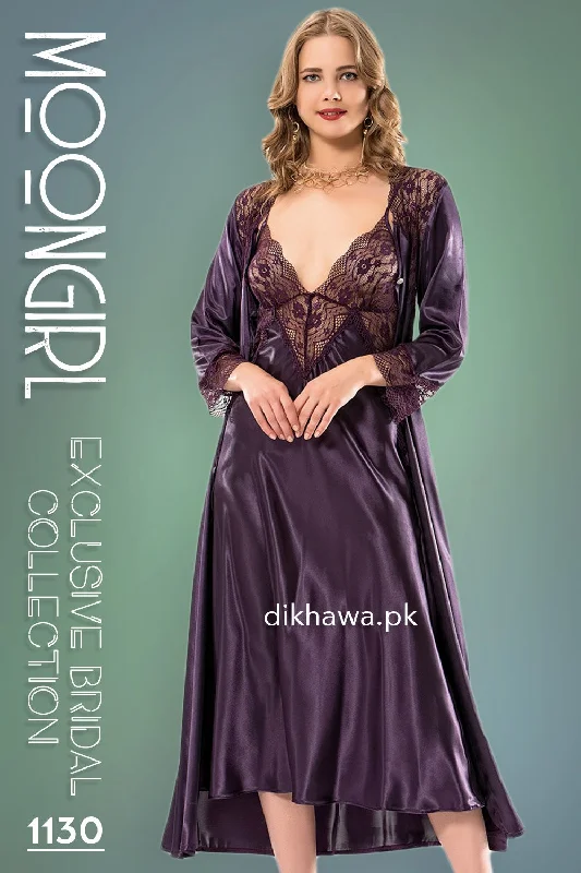 women robes with beaded accents for glamourMoongirl - Exclusive Bridal Wedding Nightwear 2Pc Long Nighty Set with Robe 1130 - Turkish Brand women robes with beaded accents for glamourMoongirl - Exclusive Bridal Wedding Nightwear 2Pc Long Nighty Set with Robe 1130 - Turkish Brand