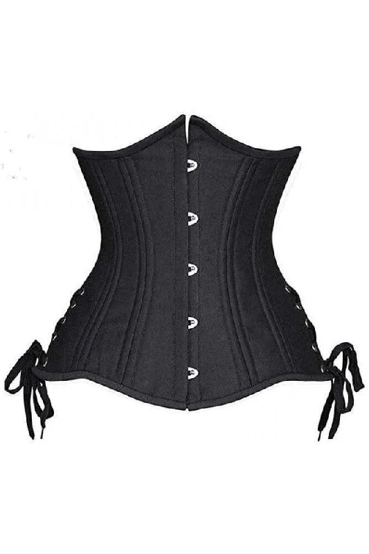 statement women bustiers and corsetsTop Drawer Black Satin Double Steel Boned Curvy Cut Waist Cincher Corset w/Lace-Up Sides statement women bustiers and corsetsTop Drawer Black Satin Double Steel Boned Curvy Cut Waist Cincher Corset w/Lace-Up Sides
