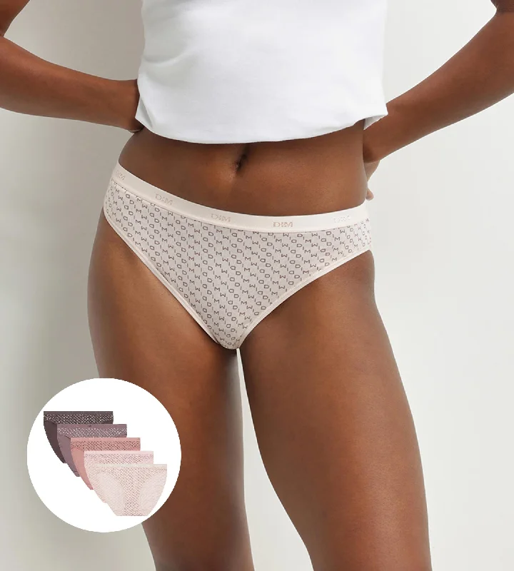 Women's Shapewear Lingerie Sets Lot de 5 culottes en coton stretch motif logomania Nude Les Pockets Women's Shapewear Lingerie Sets Lot de 5 culottes en coton stretch motif logomania Nude Les Pockets