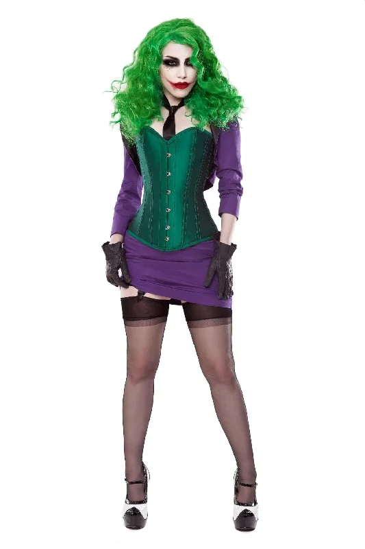 high - waisted women bustiers and corsetsGreen Silk Corset With Purple Bolero & Skirt Outfit high - waisted women bustiers and corsetsGreen Silk Corset With Purple Bolero & Skirt Outfit