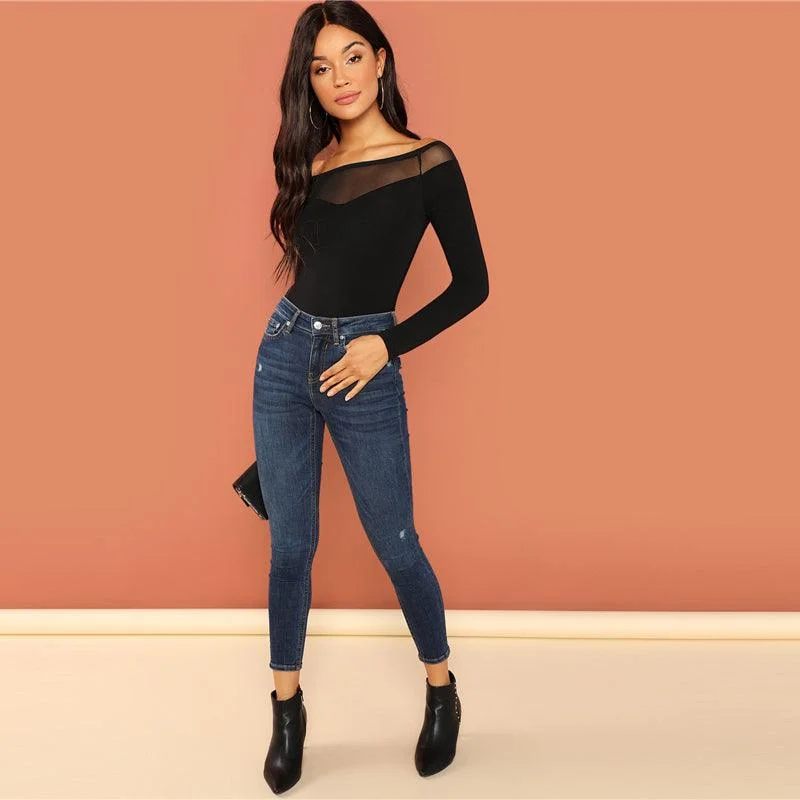 Metallic Bodysuits for a Glitzy and Glamorous Night OutBACK IN BLACK BODYSUIT