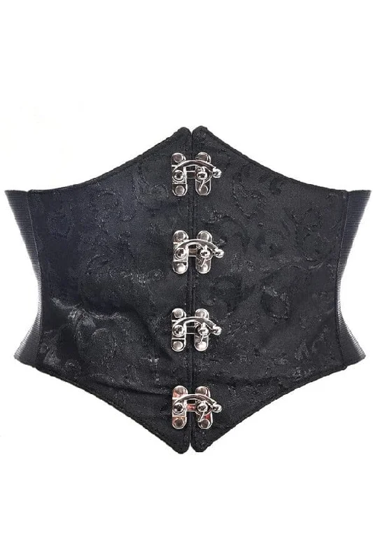 strapless women bustiers and corsets styleLavish Black/Black Swirl Brocade Corset Belt Cincher w/Clasps strapless women bustiers and corsets styleLavish Black/Black Swirl Brocade Corset Belt Cincher w/Clasps