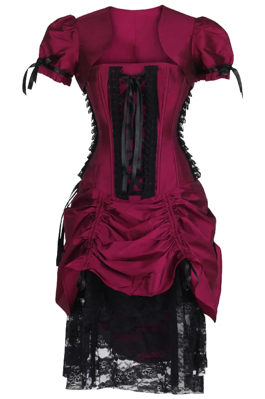 hypoallergenic women bustiers and corsetsHistorically Inspired Magenta Corset Dress with Bolero hypoallergenic women bustiers and corsetsHistorically Inspired Magenta Corset Dress with Bolero