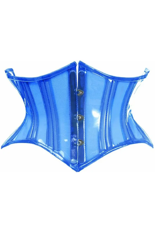 Lavish Clear Blue Curvy Cut Mini Cincher Corset