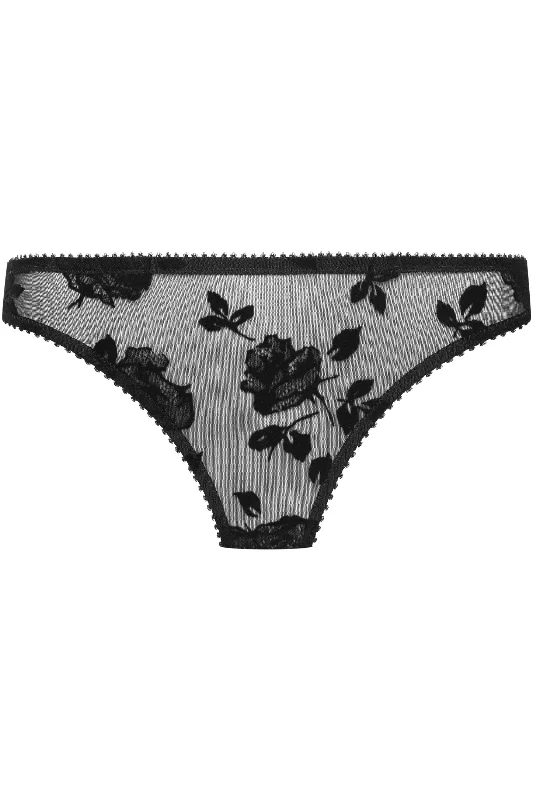 Cathy Flocked Mesh Thong