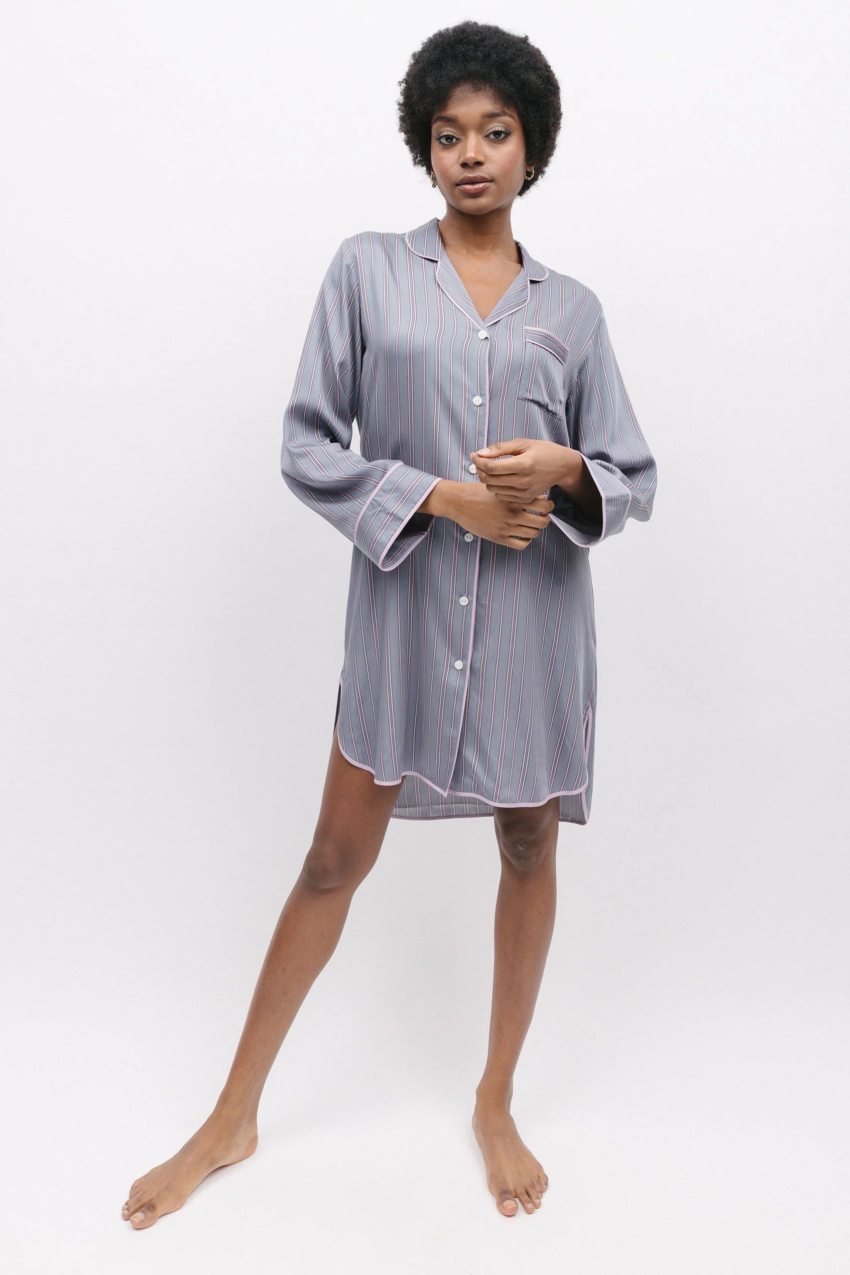 Comfortable Cotton Lingerie for Women Fable and Eve Highgate Nightshirt with Scrunchy
