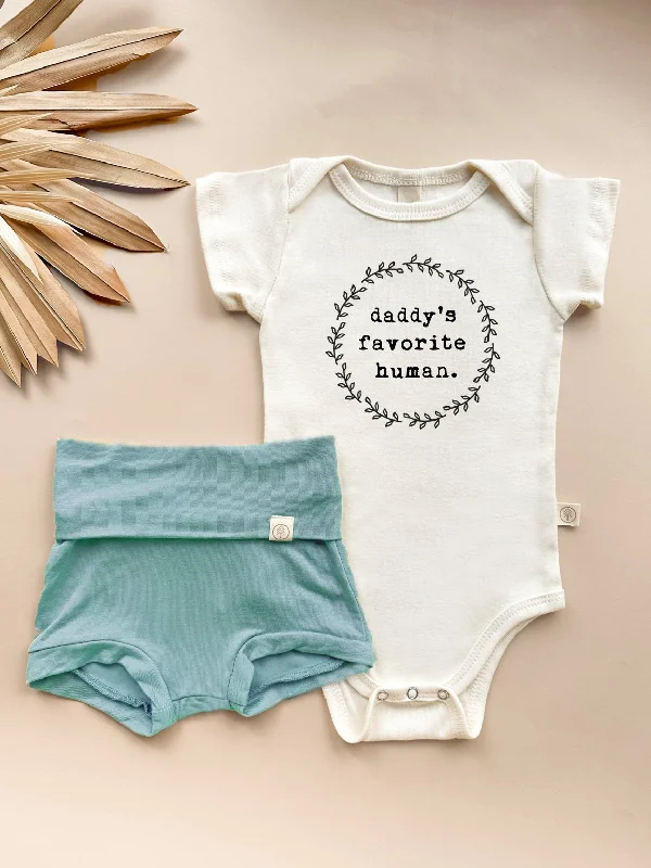 Daddy's Favorite Human -  Bundle Seafoam Bloomers Outfit Set