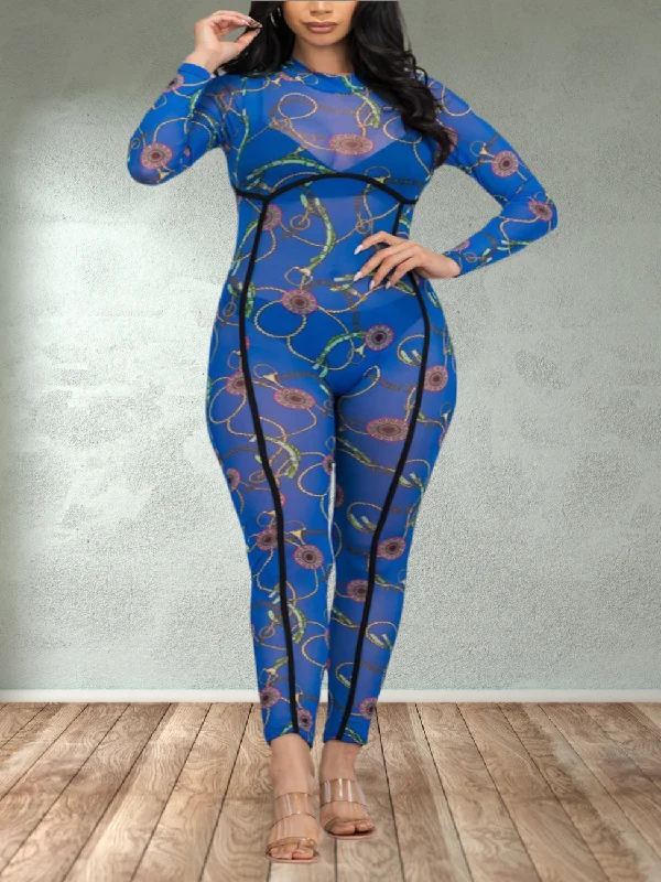 Crop Bodysuits to Pair with High - Waisted BottomsKadejah Plus Size Catsuit in Chain Print Crop Bodysuits to Pair with High - Waisted BottomsKadejah Plus Size Catsuit in Chain Print