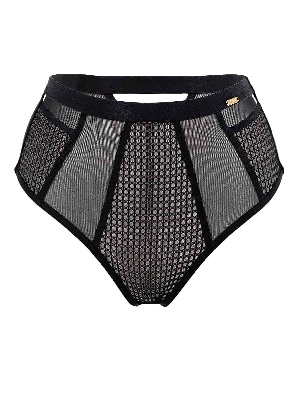 Pulse Mesh High Leg Deep Brief Panties