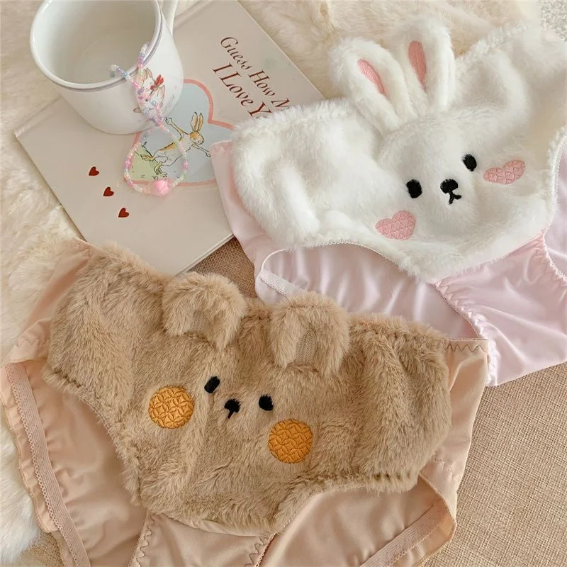 Women's Corset Style Lingerie Fluffy Bunny Undies