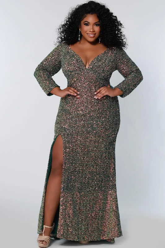 women sexy dresses with open - side detailsSydneys Closet SC7333 Long Sleeve Plus Size Formal Dress women sexy dresses with open - side detailsSydneys Closet SC7333 Long Sleeve Plus Size Formal Dress