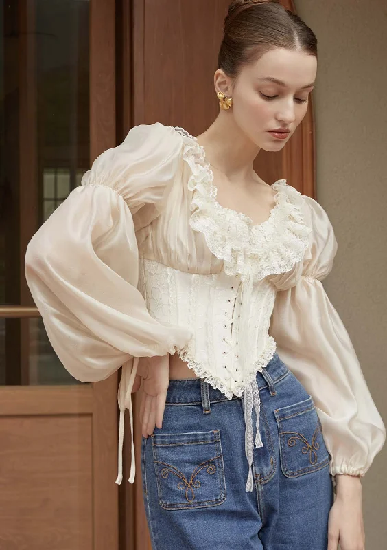 satin fabric women bustiers and corsetsPsyche Corset Blouse