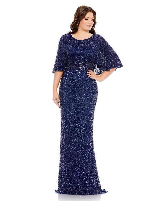 women sexy dresses with balloon sleevesMac Duggal 5361 Fabulouss Plus Size Long Cape Sleeve Dress women sexy dresses with balloon sleevesMac Duggal 5361 Fabulouss Plus Size Long Cape Sleeve Dress