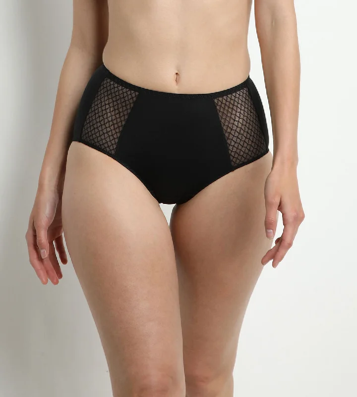 Women's Lingerie with Matching Robes Slip taille haute noir ventre plat EcoDIM