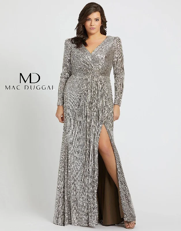 Mac Duggal 77676 Fabulouss Long Sleeve Plus Size Dress