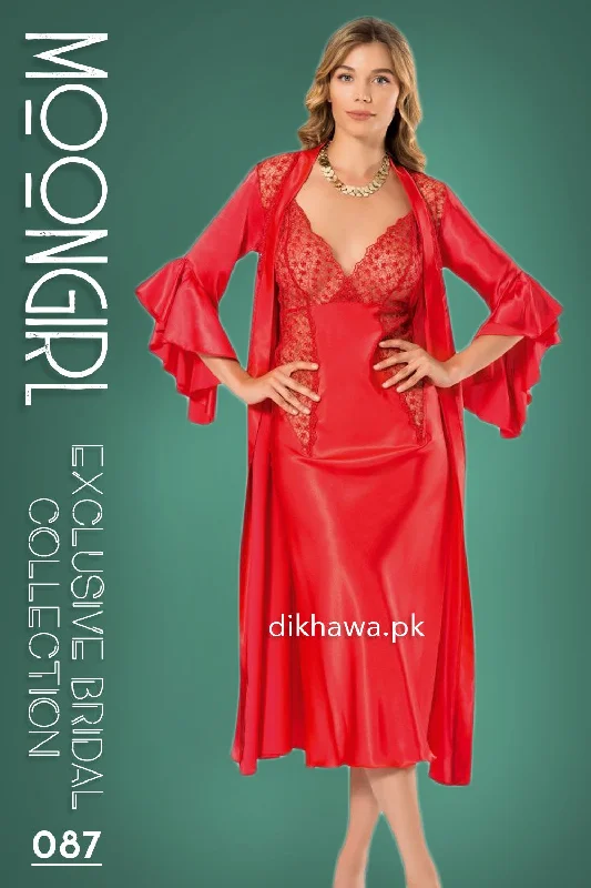 women robes with moisture - wicking fabricMoongirl - Exclusive Bridal 2Pc Long Nighty Set with Robe - Wedding Nighty Set 087 - Turkish Brand women robes with moisture - wicking fabricMoongirl - Exclusive Bridal 2Pc Long Nighty Set with Robe - Wedding Nighty Set 087 - Turkish Brand