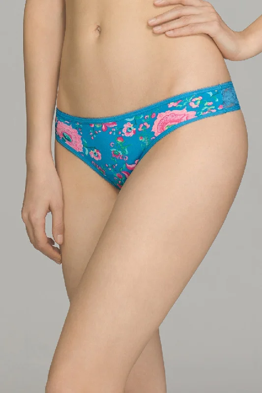 Addictive Low Rise Thong - Diva Blue Boho Chic Print