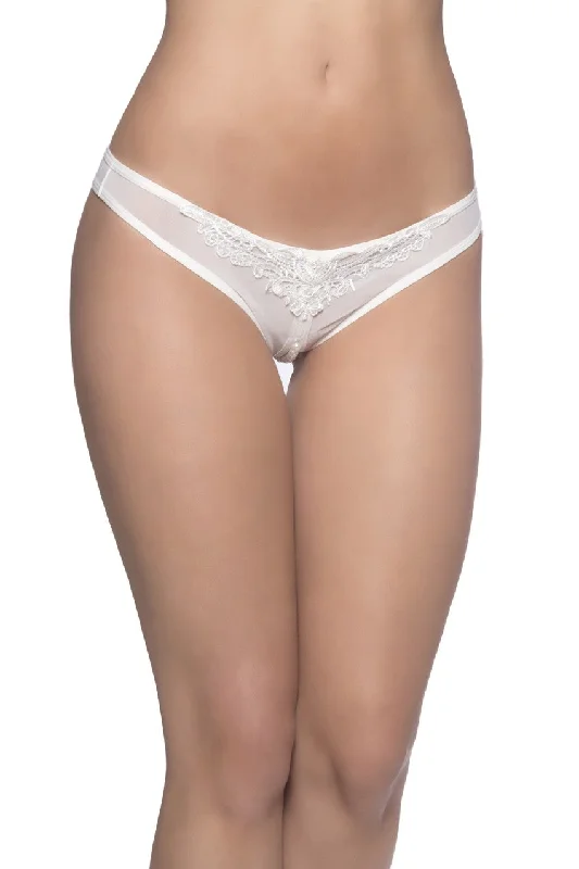 anti - chafing women thongs for long - distance runnersCrotchless Thong With Pearls and Venise Detail - White - 1x2x anti - chafing women thongs for long - distance runnersCrotchless Thong With Pearls and Venise Detail - White - 1x2x