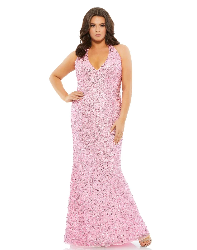 women sexy dresses for salsa nightsMac Duggal 5314 Fabulouss Long Plus Size Halter Prom Dress women sexy dresses for salsa nightsMac Duggal 5314 Fabulouss Long Plus Size Halter Prom Dress