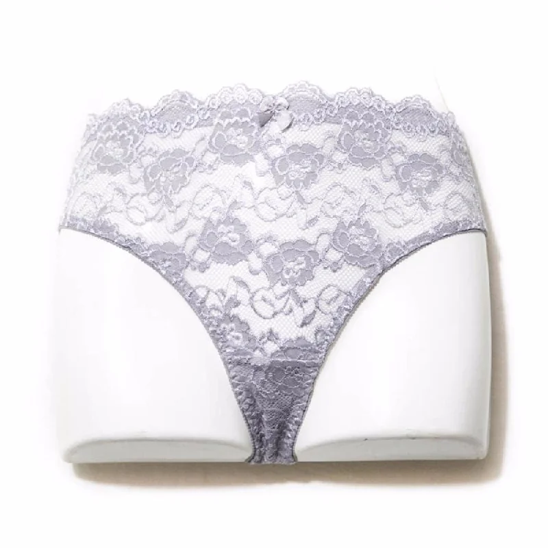 Grey Sexy Cotton Net Soft Brief Underwear Pantie