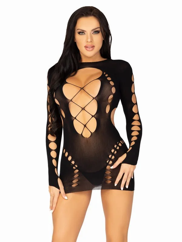 women sexy dresses for salsa nightsCut Out Mini Dress Black