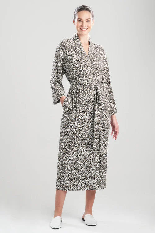 Leo-Printed Cotton Jersey Robe