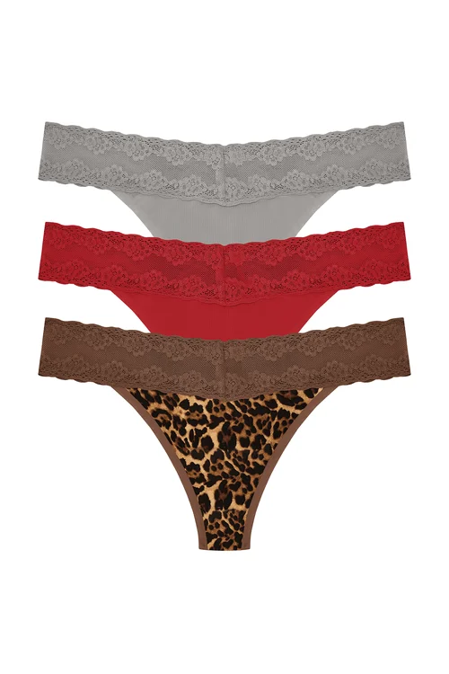 plus - size women thongs with wide - set straps for comfortBliss Perfection One-Size Thong 3-Pack plus - size women thongs with wide - set straps for comfortBliss Perfection One-Size Thong 3-Pack