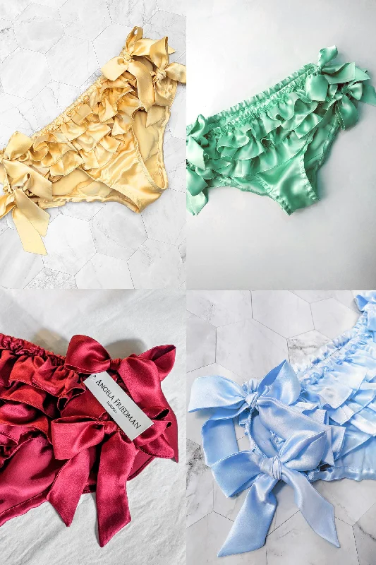 Comfortable Cotton Lingerie for Women Custom silk ruffled panties