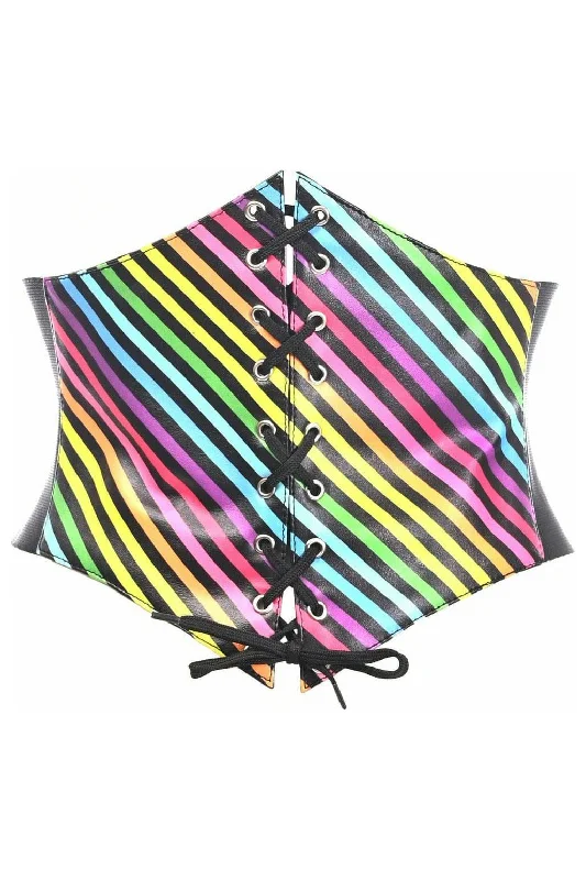 back lacing women bustiers and corsetsLavish Rainbow Stripes Lace-Up Corset Belt Cincher back lacing women bustiers and corsetsLavish Rainbow Stripes Lace-Up Corset Belt Cincher