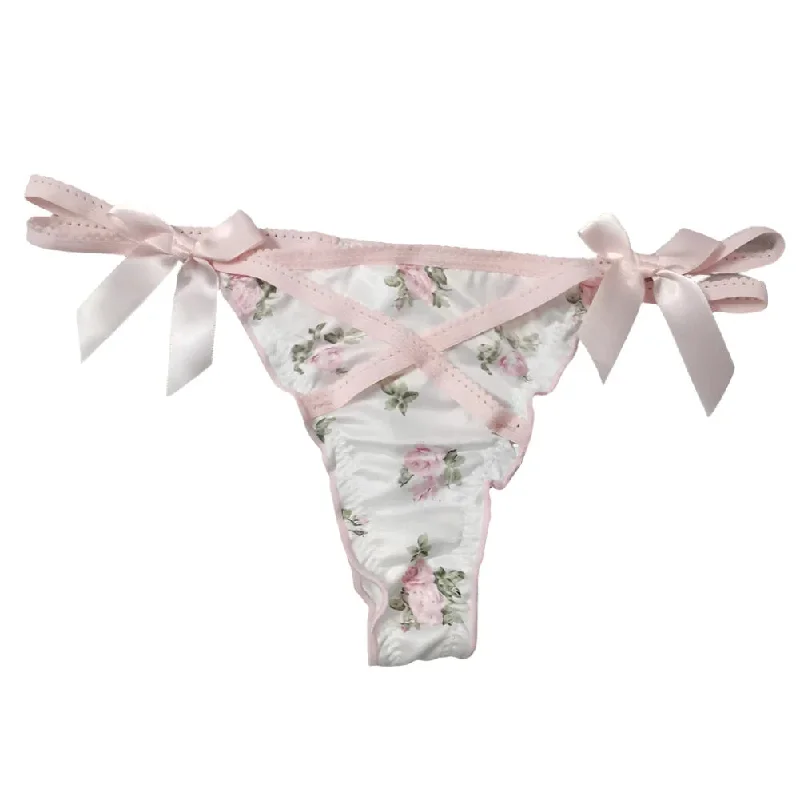 seamless anti - chafing women thongs for friction - free movementSatin Dolly Thong Panties seamless anti - chafing women thongs for friction - free movementSatin Dolly Thong Panties