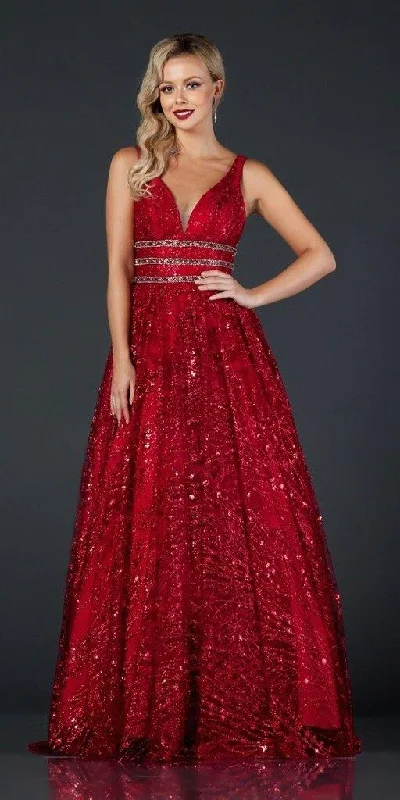 Prom Long Beaded Formal Glitter Dress