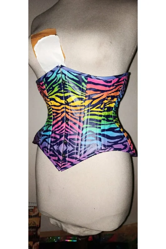 short women bustiers and corsetsTop Drawer Rainbow Print Double Steel Boned Curvy Cut Underbust Cincher Corset short women bustiers and corsetsTop Drawer Rainbow Print Double Steel Boned Curvy Cut Underbust Cincher Corset