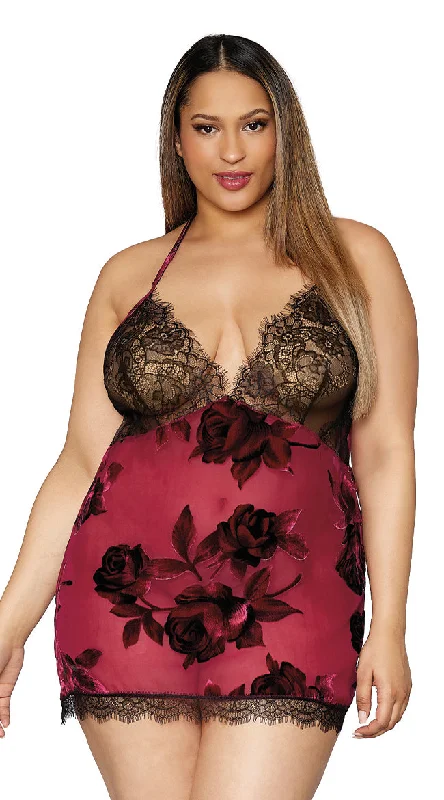 women lounge dress with a nursing - friendly design for new momsPlus Size Touch of Rose Chemise women lounge dress with a nursing - friendly design for new momsPlus Size Touch of Rose Chemise