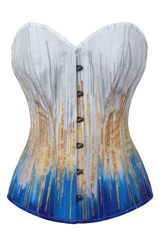 Blue and Gold Overbust Corset