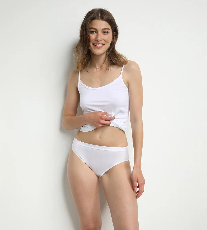 Luxury Lingerie for Special Occasions Lot de 2 slips midi blancs Femme Coton Plus Bio Luxury Lingerie for Special Occasions Lot de 2 slips midi blancs Femme Coton Plus Bio