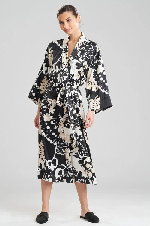 Soleil-Printed Matte Satin Robe