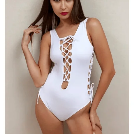 Printed Bodysuits with Floral Patterns for a Feminine VibeSEXY LACE-UP BANDAGE BODYSUIT Printed Bodysuits with Floral Patterns for a Feminine VibeSEXY LACE-UP BANDAGE BODYSUIT