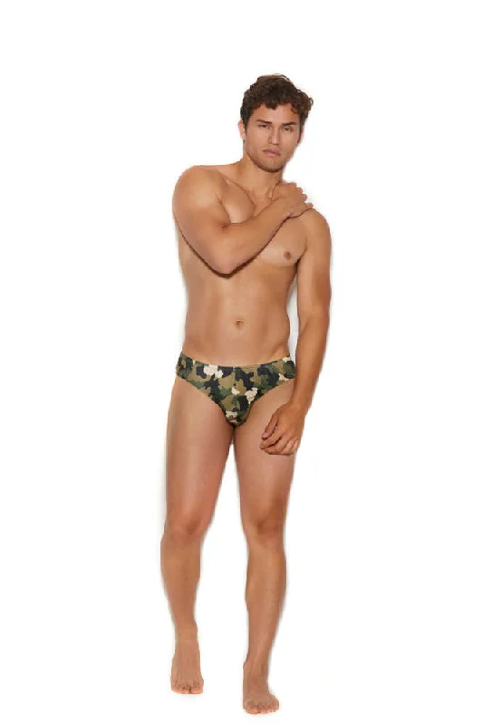 Men's Thong Back Brief - Small / Medium - Camouflage