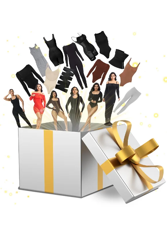 Compression Bodysuits for Post - Workout RecoveryMystery BOX with 4 Exclusive Value Items ,Bodysuit , Playsuit , Jumpsuit, Waist Trainers and Wraps, Leggings, Shapewear Dress , leggings and brallet Compression Bodysuits for Post - Workout RecoveryMystery BOX with 4 Exclusive Value Items ,Bodysuit , Playsuit , Jumpsuit, Waist Trainers and Wraps, Leggings, Shapewear Dress , leggings and brallet