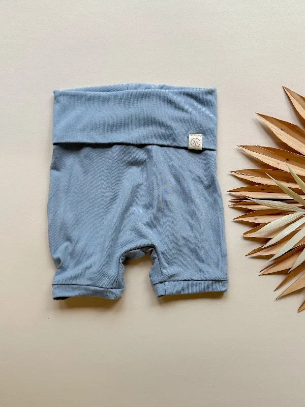 Fold-Over Shorties | Baby & Toddler | Luxury Bamboo | Dusty Blue