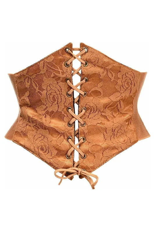 Lavish Caramel Lace Corset Belt Cincher