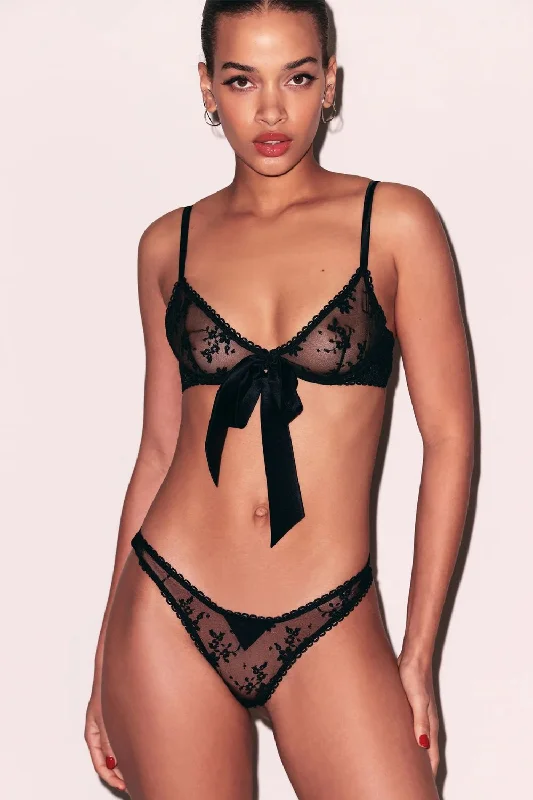 Women's Everyday Wear Lingerie Untie Me Demi Bra in Black