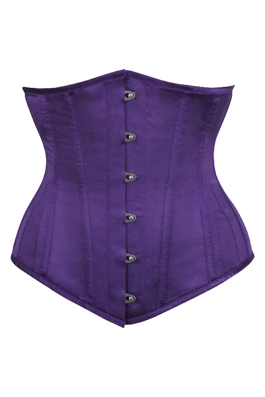 Long Dark Purple Underbust Waist Taming Corset