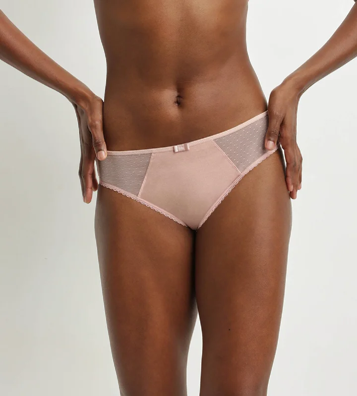 Women's Everyday Wear Lingerie Culotte midi en coton bio et plumetis Rose Argile Dim Generous Women's Everyday Wear Lingerie Culotte midi en coton bio et plumetis Rose Argile Dim Generous