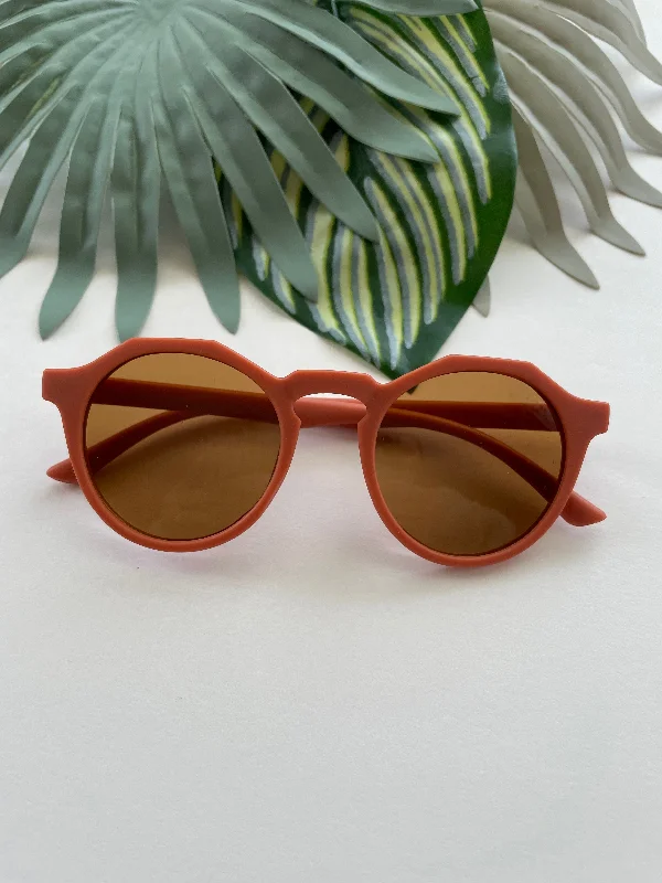 Crop Bodysuits to Pair with High - Waisted BottomsHexagonal Sunglasses - Rust
