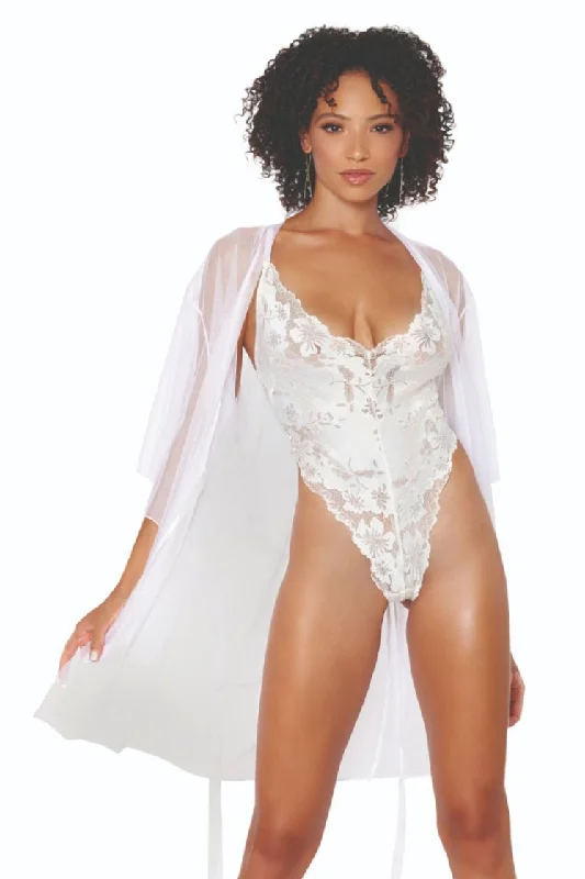 women robes with a faux - fur trim for a luxurious feelFlirty Mesh Robe & Lace Teddy Set women robes with a faux - fur trim for a luxurious feelFlirty Mesh Robe & Lace Teddy Set