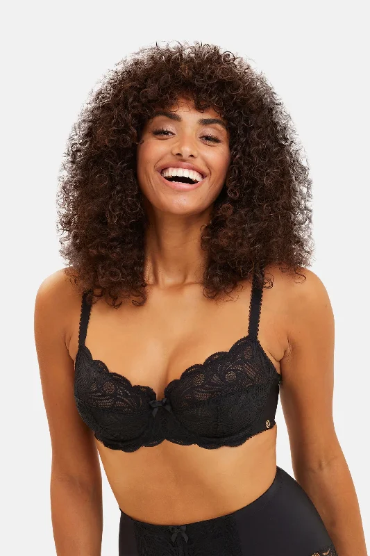 Plus Size Lace Lingerie for Women Ariane Wired Bra Black
