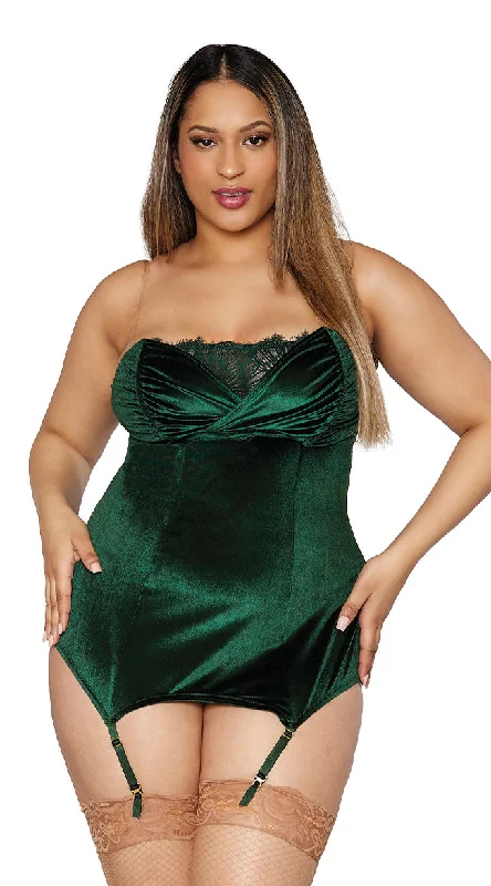 women lounge dress with a travel - friendly fabric that doesn't wrinkle easilyPlus Size Velvet Desires Chemise
